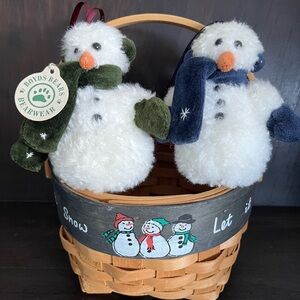 Boyds Bear Snowman Ornaments-Set of 2